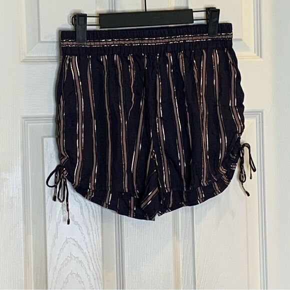 Anthropologie Cameron Metallic Striped Side Tie Shorts Size XS - Picture 12 of 13